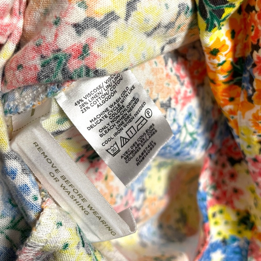 LOFT Hydrangea ruffle wrap Multicolor Floral Mini… - image 5